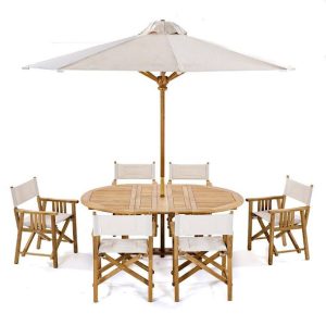 Water Proof Fabric and Teak Frame Umbrella
